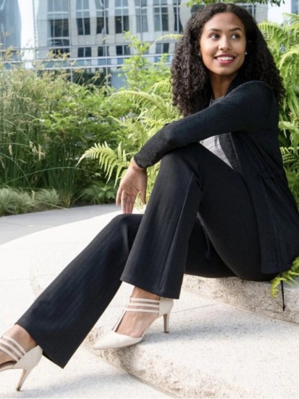 New Betabrand Savile Straight Classic Dress Pant Yoga Pants Medium Petite